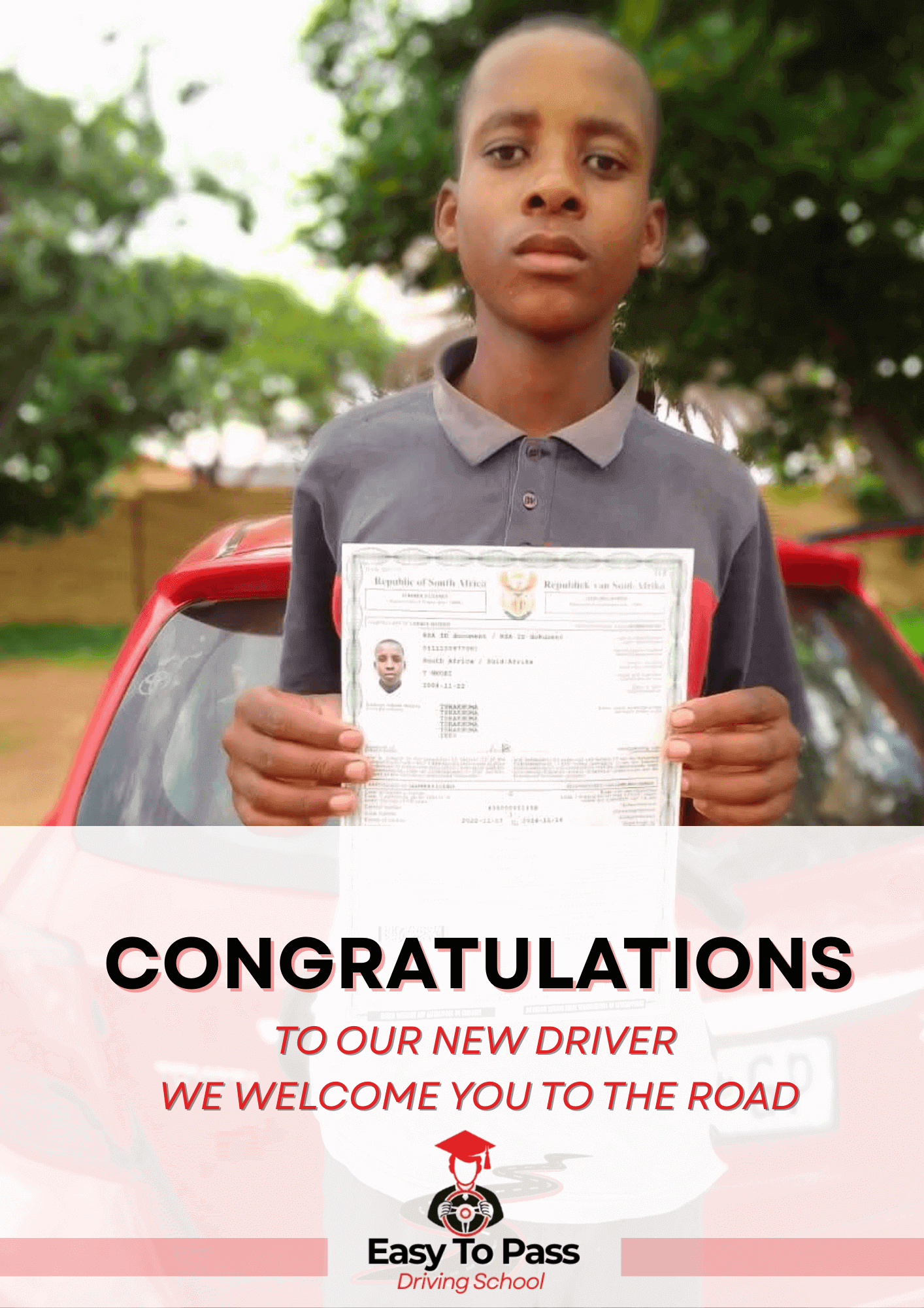 Happy student passing test